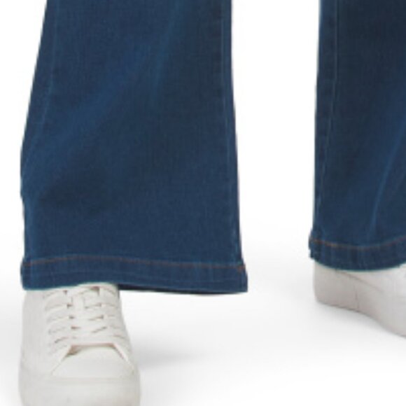 NEW BEBE Open Leg Chambray Pants Medium Blue 254 198 - Picture 5 of 10